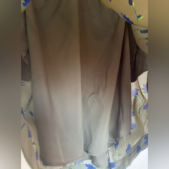 Banana Republic Floral French Shirtdress Lined with Pockets Olive Green Medium - Picture 10 of 12